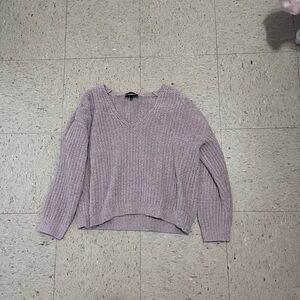 Express Purple Off-the-Shoulder Sweater Cozy Knit